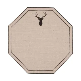Linen placemats avec deer embroidery