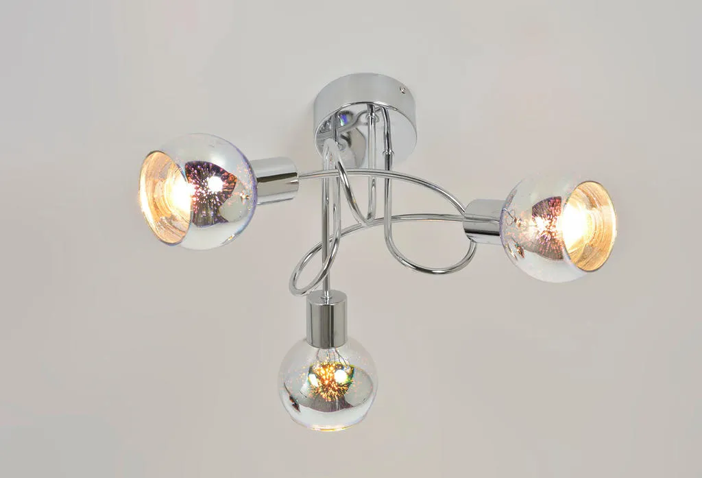 Plafonnier 3L design Corep Galaxy Chrome Métal