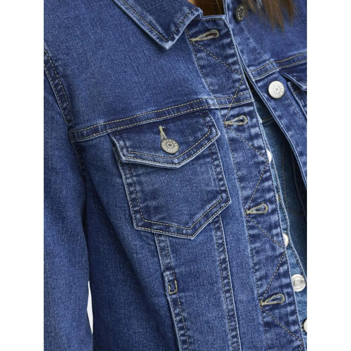 Veste en jean court col italien bleu Cara | 3 Suisses